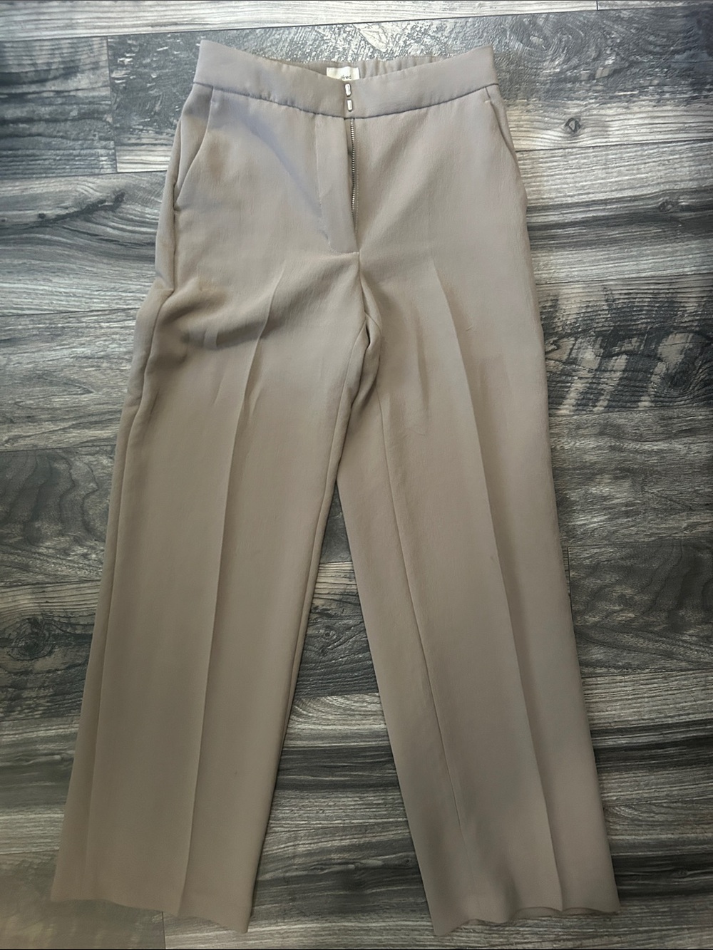 Aritzia Women's Taupe Straight-Leg Trousers